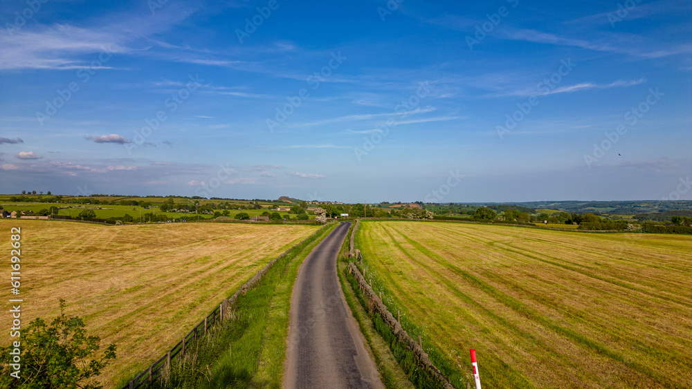 Scenic aerial landscape photography in Yorkshire, UK