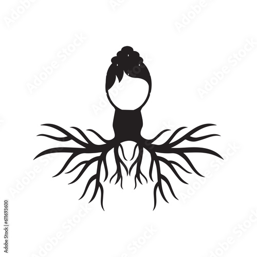 tree nymph or tree spirit in Greek mythology, with abstract and silhouette style. vector illustration of a tree. Can be used to describe nature or healthy life style topics.