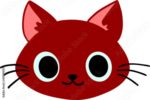 Red cat face