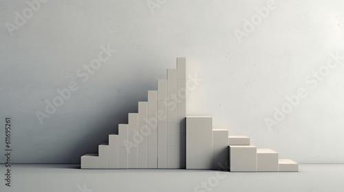 Ascending Progress: Arrow Graph Signifying Growth Steps on Light Gray Background