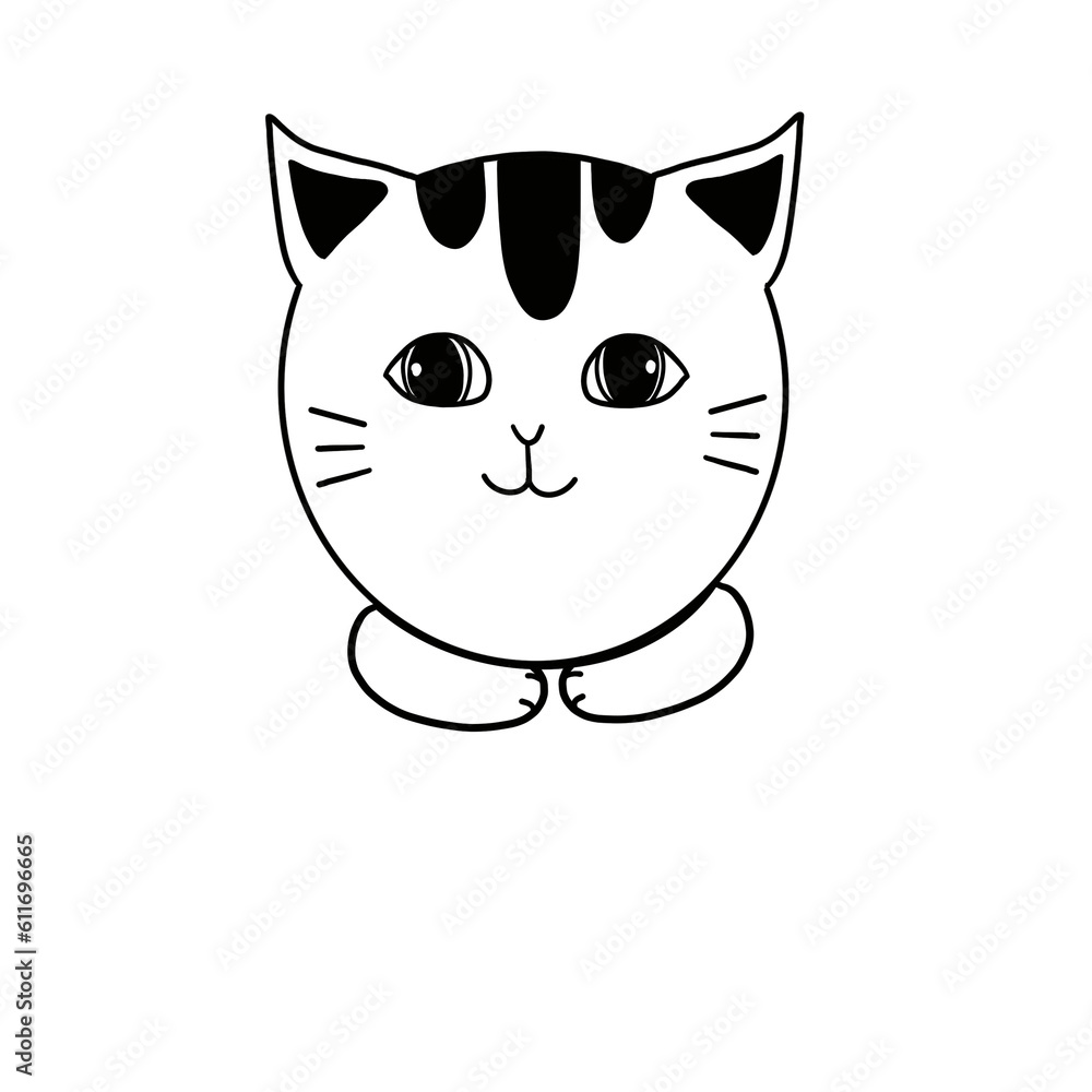 A cute little cat with lines created to be able to decorate the work. A cute little cat with lines created to be able to decorate the work.