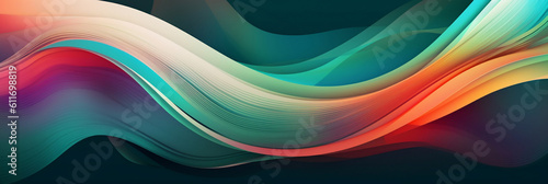 Colorful organic lines as abstract wallpaper background illustration, banner, generative AI