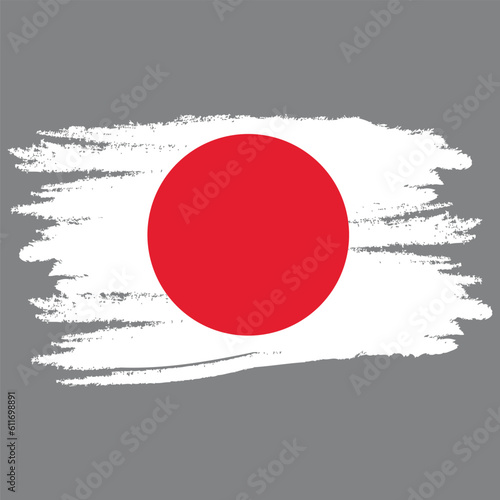 Paint brash art Flag of Japan.