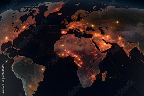 Global network connections over the world