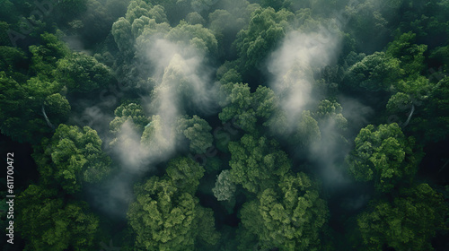 Aerial View of Rainforest Mirroring Human Respiratory System