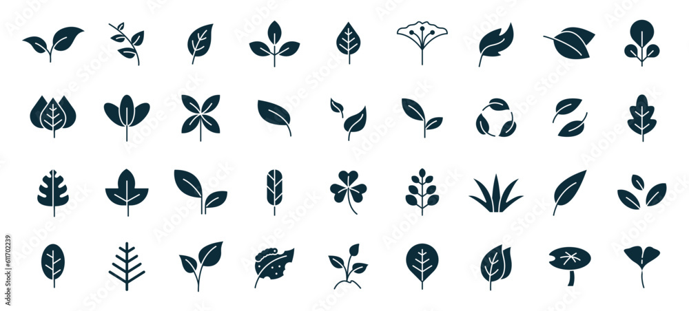 leaf icon set. Leaves of trees and plants, Leaves icon Collection, design for natural, eco, bio, and vegan labels. Vector illustration. leaf icon set. Leaves of trees and plants, Leaves icon Collection, design for natural, eco, bio, and vegan labels. Vector illustration.