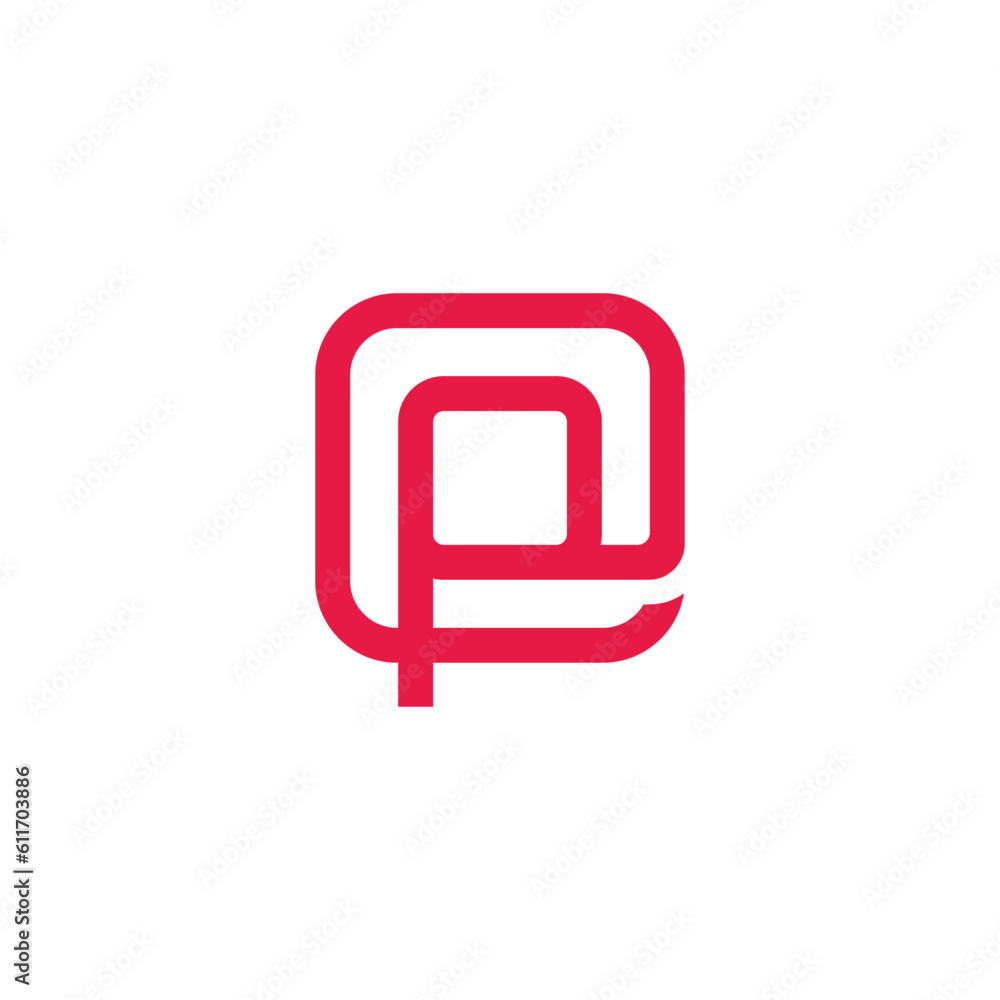 letter pe linked geometric logo vector letter pe linked geometric logo vector