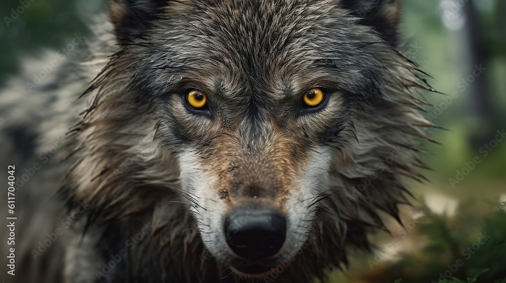 Grey Wolf Portrait 