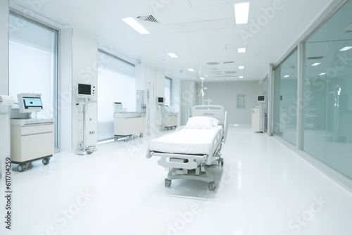 Fototapeta Naklejka Na Ścianę i Meble -  Medical facility interior with equipment and beds