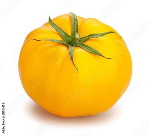 yellow tomato path isolated on white