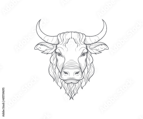 Bull Outline, Bull face, Bull Head Sketch, Bull mascot Logo