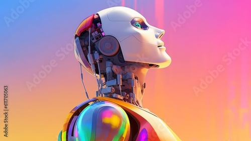 Brave Gay Robot Breaking Stereotypes and Embracing Identity. Generative AI.