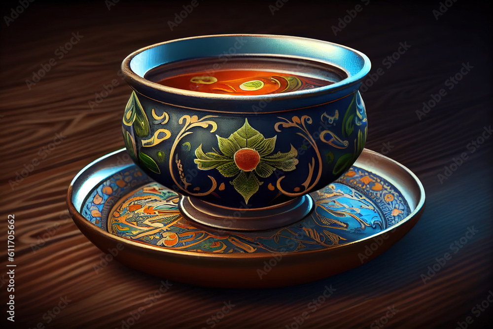 Central Asian traditional drink on the festive table Nauryz. Generative Ai Central Asian traditional drink on the festive table Nauryz. Generative Ai