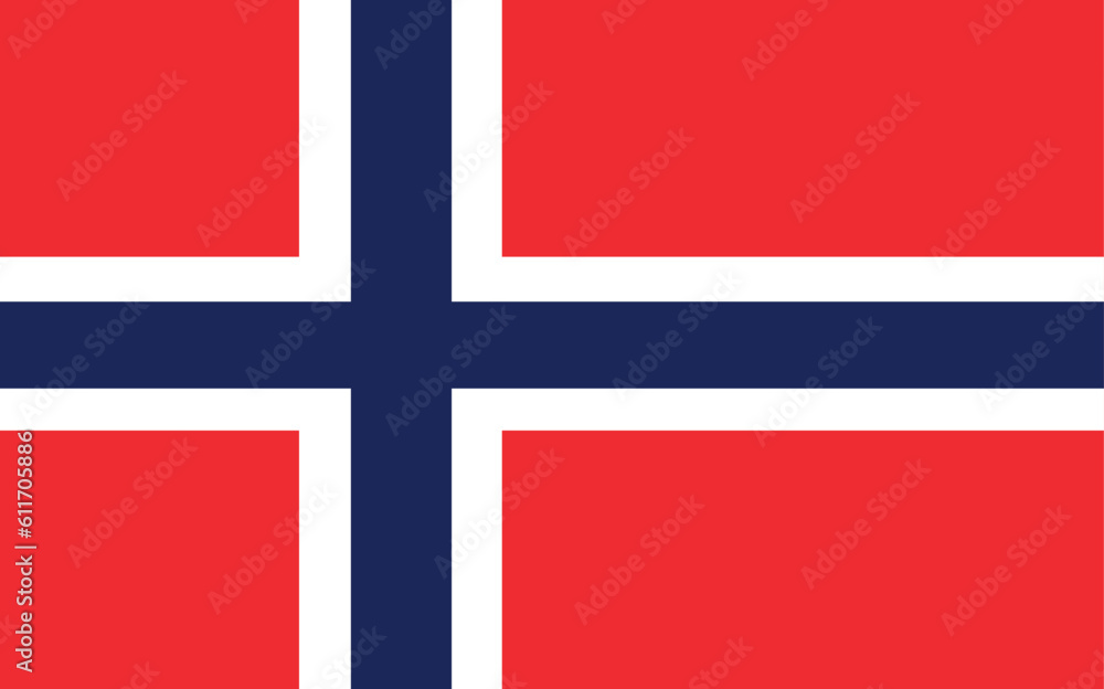Naklejka premium Norway national official flag symbol, banner vector illustration.