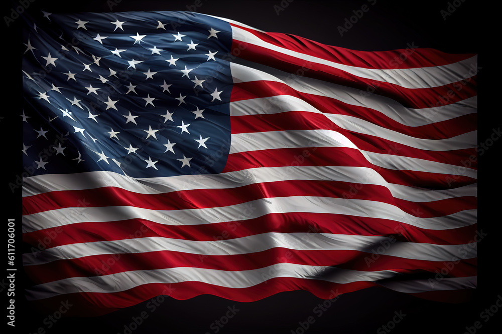 Fototapeta premium American flag with place for text. Generative Ai