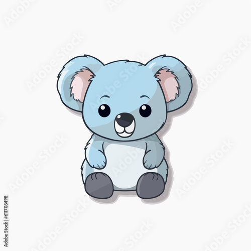 Adorable Koala in cartoon  doodle style. Set  Lovely Australian Animals logo Characters Vector Illustration 