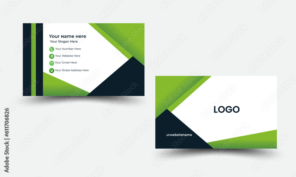 Modern luxury geometric stylish corporate business card template design.