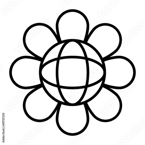 Flower Thin Line Icon
