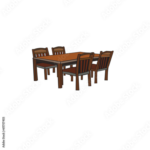 Wooden table  brown simple table vector. white background isolated.