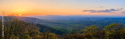 Panoramic Sunset over Shenandoah Valley in Spring