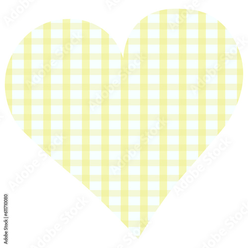 plaid pattern heart with pastel color