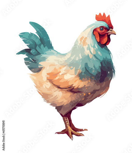 Cute bantam rooster standing