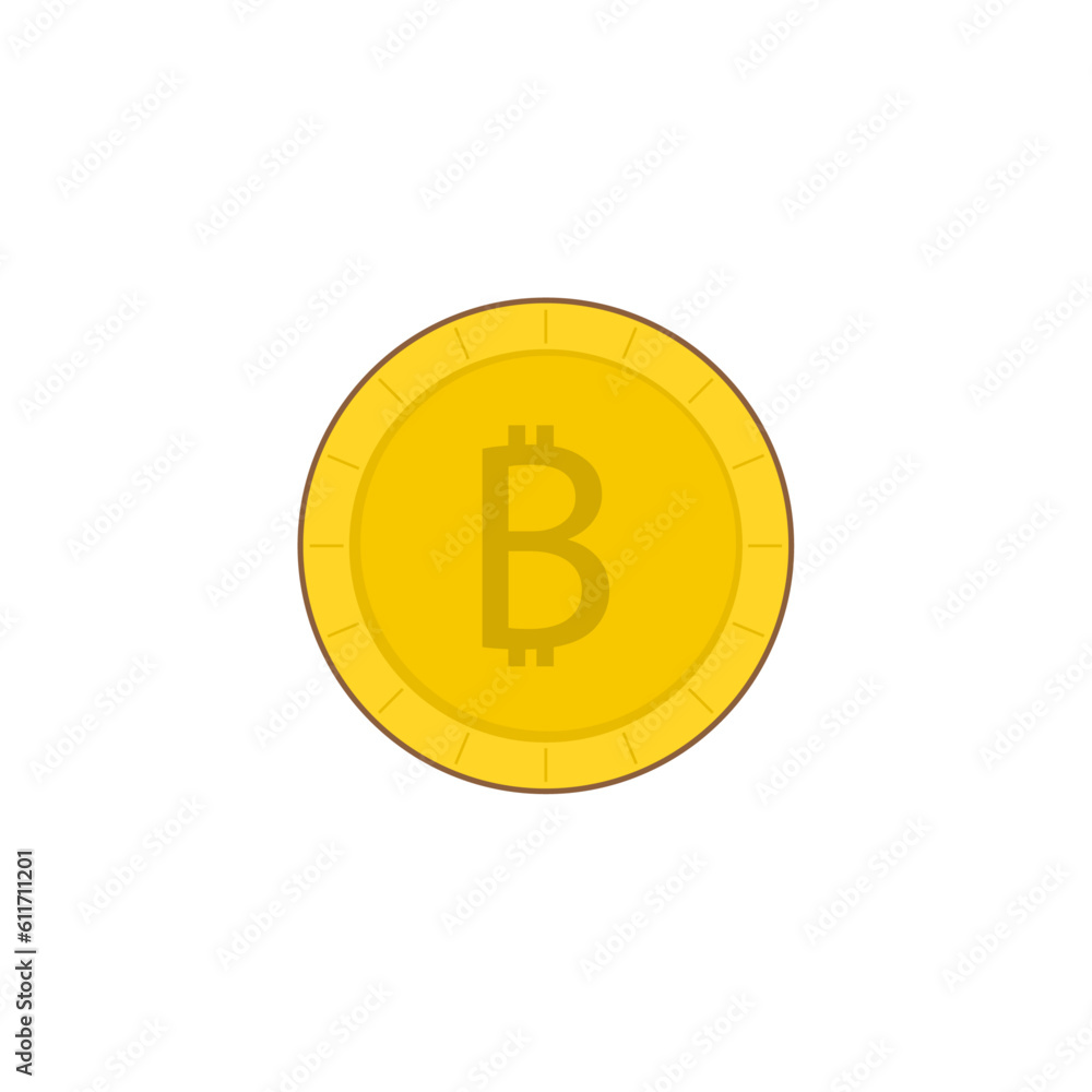 bitcoin icon vector. flat design illustration bitcoin icon vector. flat design illustration