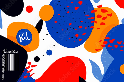 Abstract background with geometric shapes. Vector illustration in trendy flat style