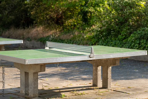 ping pong table in a city park