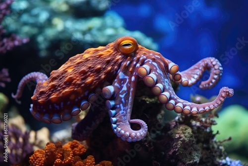 octopus on dark background, AI generative