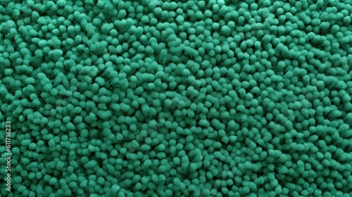 Fluffy Green Carpet Texture. Shot from Above. Elegant Dark Green Color Carpeting, Clean and Abstract Background for Blank Canvas: Generative AI