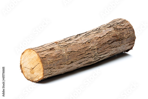 Willow log isolated over white background