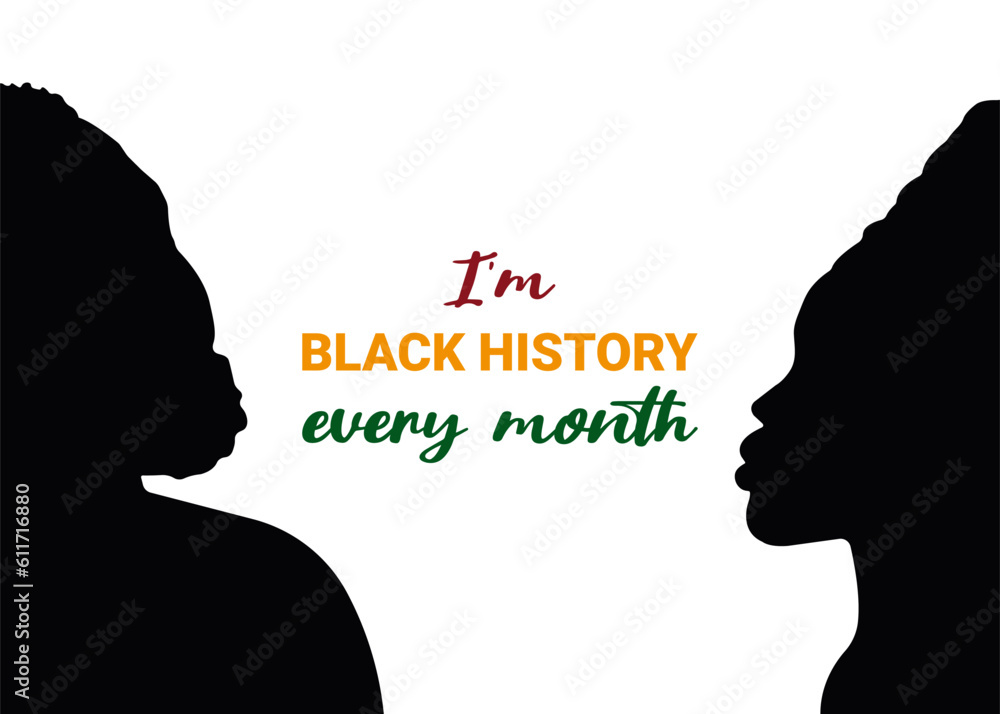 African American History and Black History Month.  Celebrated annual in February in USA in October in Great Britain,  Vector illustration poster, card, banner, background.