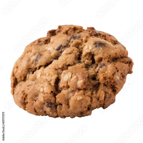 chocolate chip cookies isolated on transparent background cutout