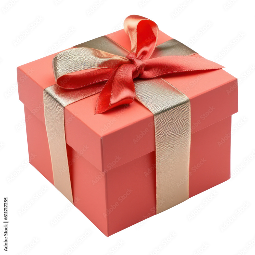 red gift box with ribbon isolated on transparent background cutout red gift box with ribbon isolated on transparent background cutout