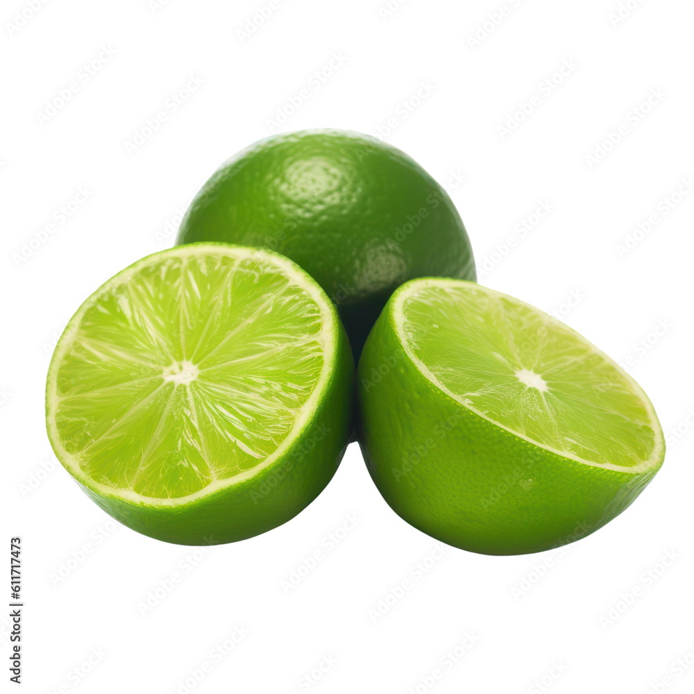 lime isolated on transparent background cutout