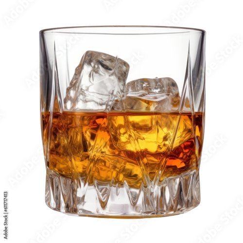 glass of whiskey isolated on transparent background cutout