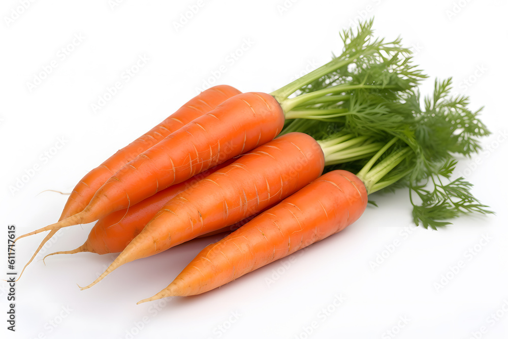 Carrots isolated on white background Generative AI Carrots isolated on white background Generative AI