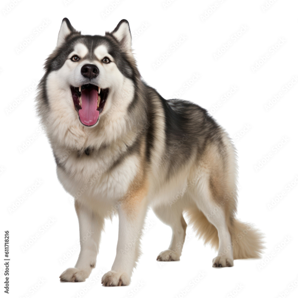 husky puppy isolated on transparent background cutout
