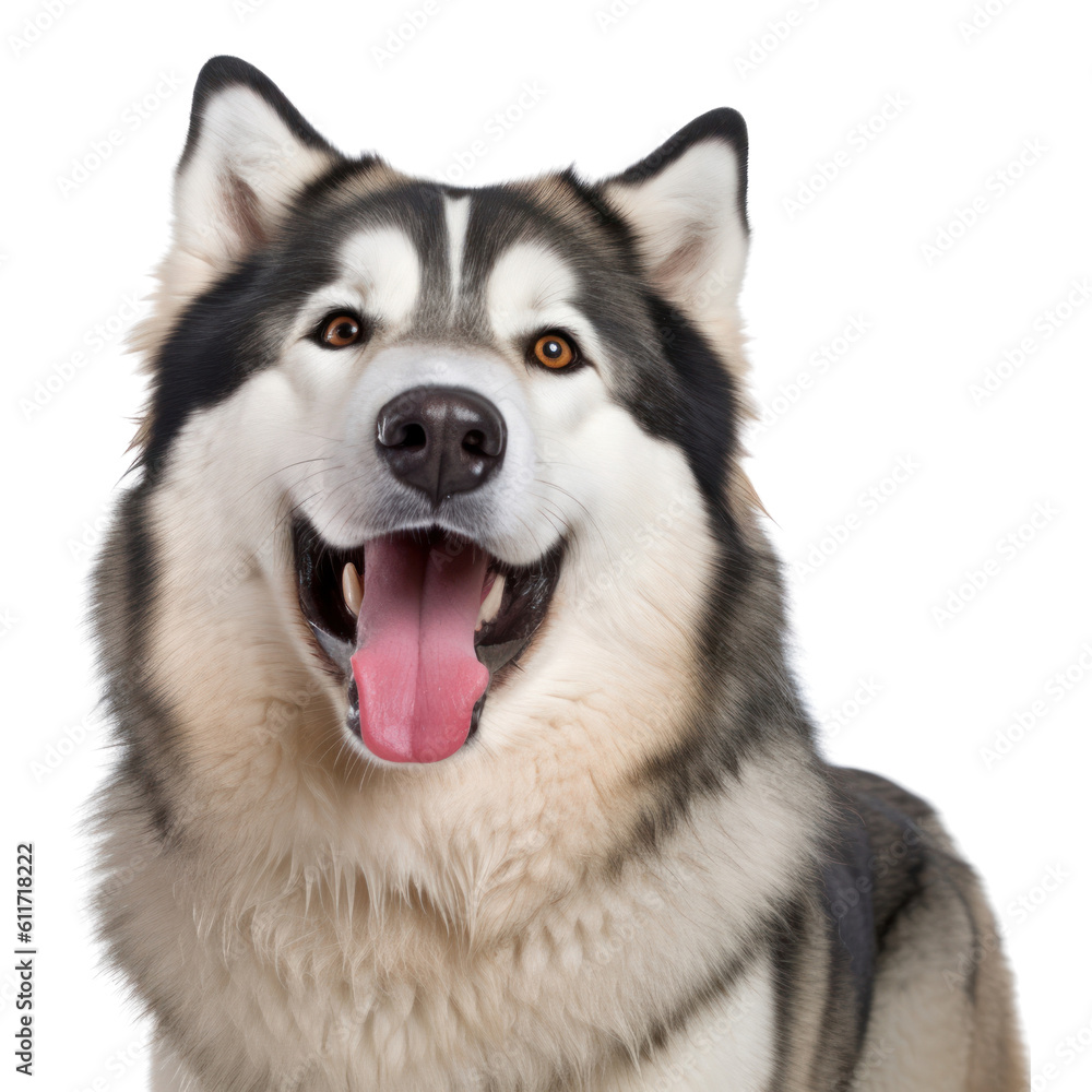 siberian husky puppy isolated on transparent background cutout