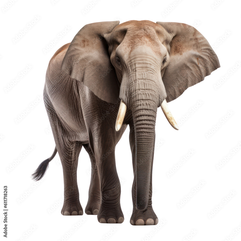 Fototapeta premium elephant isolated on transparent background cutout