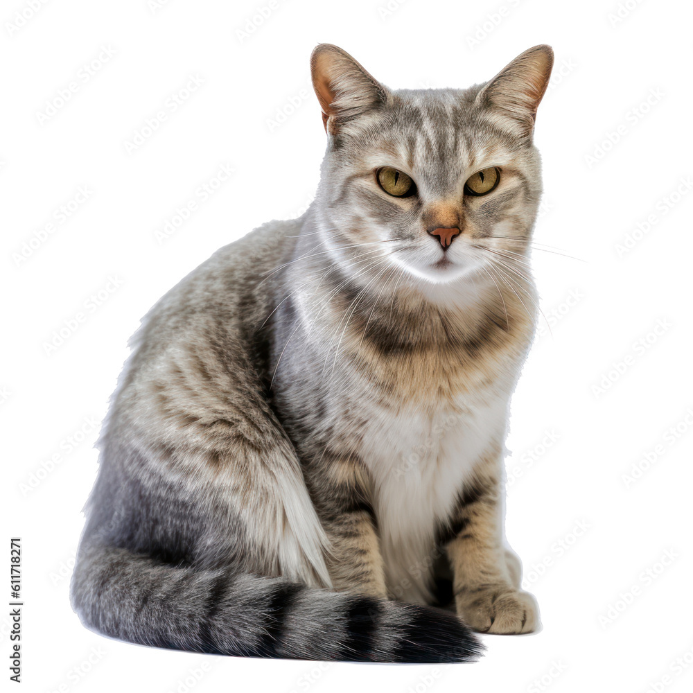 Fototapeta premium shorthair cat isolated on transparent background cutout