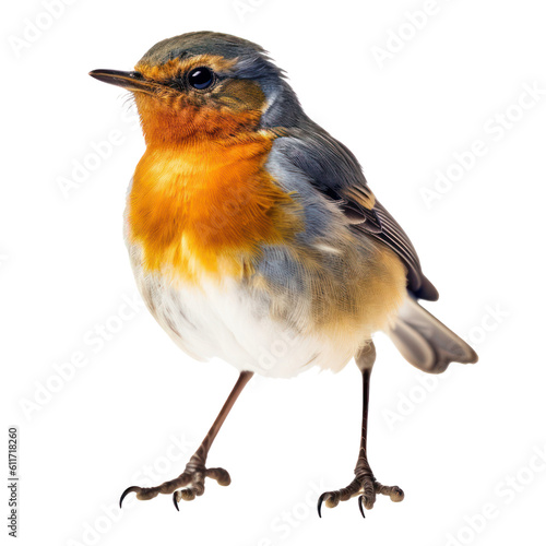 robin isolated on transparent background cutout