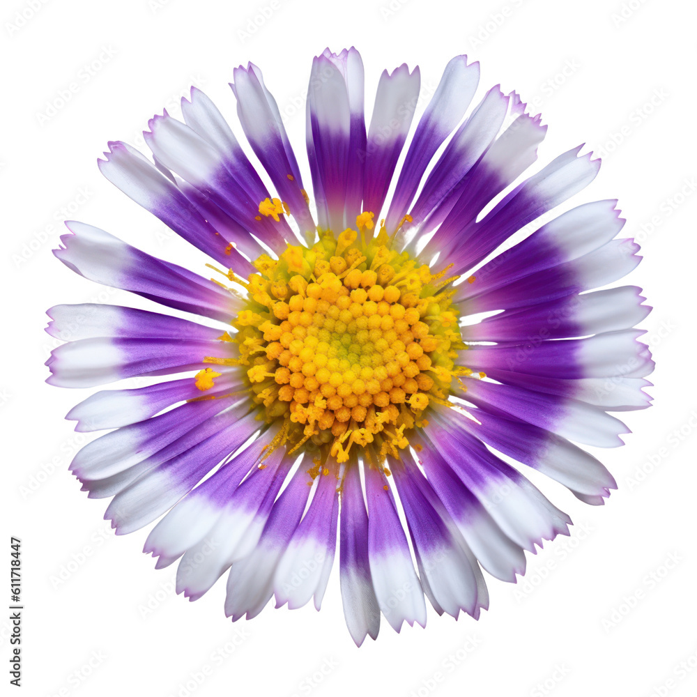 Obraz premium purple daisy flower isolated on transparent background cutout