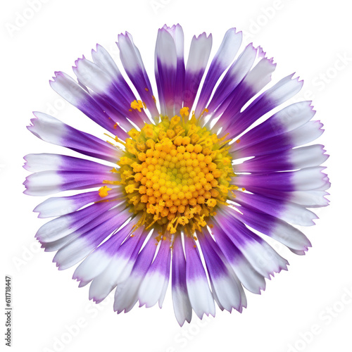 purple daisy flower isolated on transparent background cutout