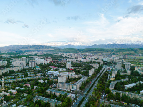 Aerial view of Bishkek city Kyrgyzstan