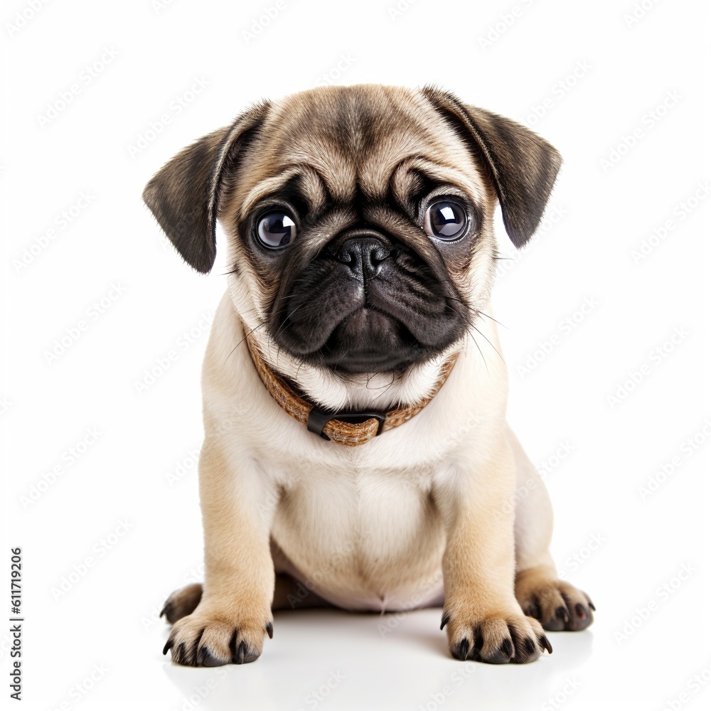 dog face shot, isolated on white background, generative AI dog face shot, isolated on white background, generative AI