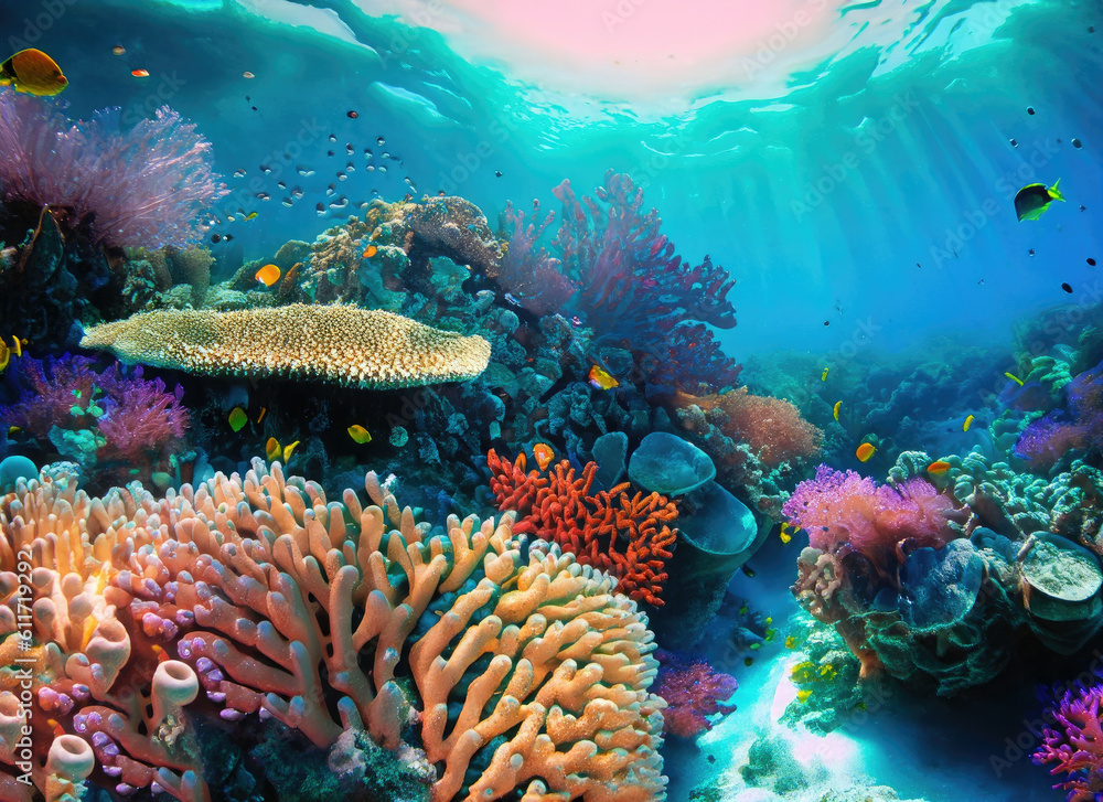 Obraz premium coral reef with fish