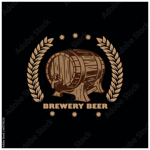 illustration of a beer label
