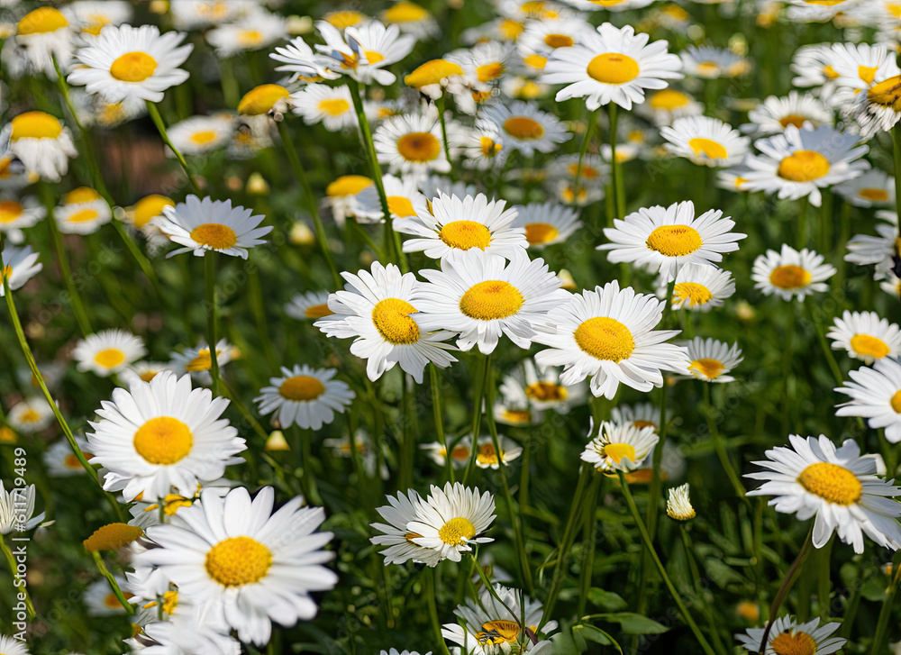 Fototapeta premium daisies in a field